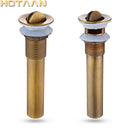 GobekUsa Brass Pop Up Sink Drain - Antique Bathroom Brass Pop-up Drain