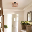 GobekUsa Hemp Rope Cage Ceiling Light Fixture for Farmhouse Decor