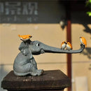 GobekUsa Elephant Bird Rabbit Figurines Resin Fairy Garden Ornaments Tabletop Decoration