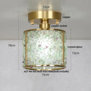 GobekUsa Copper Canopy LED Ceiling Light Glass Crystal Nordic Modern Decor for Home