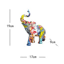 GobekUsa Elephant Sculpture: Nordic Painting Graffiti Resin Art Figurine & Home Decor Craft