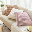 GobekUsa Cream Style Elastic Puff Plaid Cushion Cover 45*45CM Home Decor