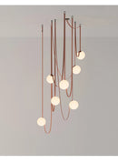GobekUsa Duplex Wabi Sabi Designer Villa Belt Living Room Chandelier Nordic Ceiling Light