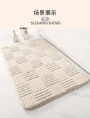 GobekUsa Cotton Velvet Striped Floor Mat: Soft & Non-Slip Bathroom Carpet