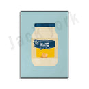 GobekUsa Blue Cool Beans Pesto Pasta Food Art Poster Soy Pun