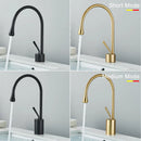 GobekUsa Gold Tall Basin Faucet, 360 Swivel Waterfall Mixer for Bathroom Washbasin