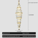 GobekUsa Crystal Chandelier: Duplex Building Spiral Staircase Contemporary Light Luxury Fixture