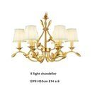 GobekUsa Gold Copper Chandelier with Fabric Shades & LED Lighting