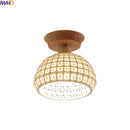 GobekUsa Copper Wood LED Ceiling Lamp Ceramic Modern Ceiling Lights for Home Decor