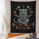 GobekUsa Cat Coven Tapestry Wall Hanging - Cool Black Witchcraft Decor for Living Room and Bedroom
