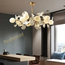 GobekUsa Ginkgo Leaf LED Ceiling Chandelier for Bedroom, Living, Dining Room