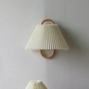 GobekUsa Beech Wood Wall Lamp: Wabi-sabi Style Fabric Art for Living Room, Bedroom, or Porch