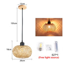 GobekUsa Bamboo Rattan Pendant Chandelier for Dining Room and Restaurant Lighting