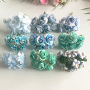 GobekUsa Blue Flower Cherry Stamen Berries Bundle for DIY Christmas Wedding Decor