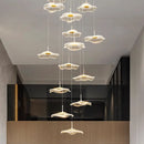 GobekUsa Crystal Chandelier Stair Pendant Lamp Living Room Pendant Lights Interior Lighting