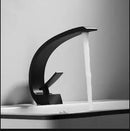 GobekUsa Black/Gold Basin Faucet Modern Bathroom Mixer Tap, Single Handle Waterfall Hot Cold