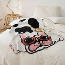 GobekUsa Kawaii Bulldog Knitted Blanket - Cozy Dog Design Throw Blanket