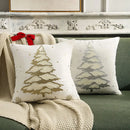 GobekUsa Christmas Tree Embroidered Pillow Covers - Festive Cushion Cover 45x45cm
