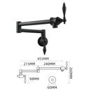 GobekUsa Brass Double Joint Telescopic Kitchen Faucet, Double Handle Sink Faucet