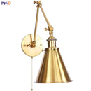 GobekUsa LED Long Arm Wall Lamp with Pull Chain Switch for Home Hotel Bathroom