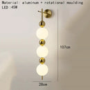 GobekUsa LED Wall Sconce White Acrylic Ball Gold Metal Bedroom Lighting