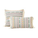 GobekUsa Handmade Tassel Cushion Cover Retro Jacquard Patchwork Fringed Pillow Cover