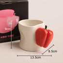 GobekUsa Chili Handle Cup & Saucer Porcelain Coffee Mug Tea Teacup Juice Cup