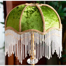 GobekUsa Green Velvet Tasseling Lampshade for Luxury Nightstand Lamp