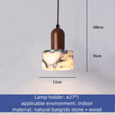 Vintage Black Patterned Marble Pendant Light