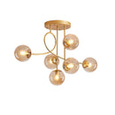 GobekUsa Glass Ball LED Ceiling Chandelier - Modern Nordic Pendant Light for Living Room