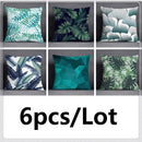 GobekUsa Green Leaves Flower Pillowcase Set | Modern Winter Short Plush 45x45cm Cozy Covers