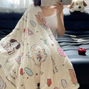 GobekUsa Lamb Nap Cartoon Coral Velvet Blanket: Super Soft, Thick, and Cute for Winter