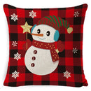 GobekUsa Christmas Deer Linen Pillow Cover 45x45cm for Home Sofa Decor