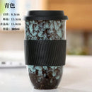 GobekUsa Ceramic Kiln Mug with Lid - Portable Couple Pottery Coffee Tea Cup