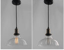 Nordic Vintage Glass Pendant Light in Clear or Amber