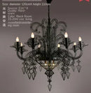 GobekUsa Baroque Black Candle Chandelier Pendant Lamp for Bedroom, Living Room & Restaurant