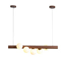 GobekUsa Burly Wood Walnut Glass Pendant Light for Living Room Bar Foyer
