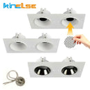 GobekUsa Double Head Square LED Downlight Mounting Frame for GU10/MR16 Spotlights