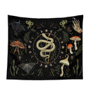 GobekUsa Botanical Witchy Tapestry: Hanging Boho Room Decor with Mushrooms and Snakes