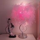 GobekUsa Crystal Feather LED Table Lamp for Bedroom, Study, & Living Room