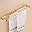 GobekUsa Gold Brass Bathroom Hardware Set: Paper Holder, Towel Bar, Soap Basket, Towel Rack