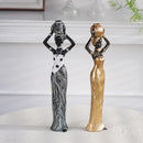 GobekUsa Black Woman Resin Figurine: Exotic Decor for Home Living Room, Bedroom, Desktop