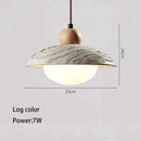 GobekUsa Cement Pendant Chandelier: Wabi-sabi Style Round Dining Table Lighting Fixture