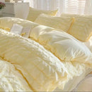 GobekUsa Girls Bubble Gauze Bedding Set, Soft Summer Comforter Cover Kit, Skin-Friendly Easy Sleep