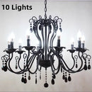 GobekUsa Black White Metal Chandelier with Crystal Pendants for Elegant Home Lighting