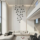 GobekUsa Globe Lens Metal Chandelier for Living Room Kitchen Bedroom Cafe Staircase Villa
