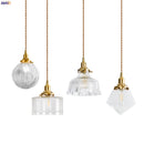 GobekUsa Clear Glass Copper LED Pendant Lamp for Home Decor & Lighting