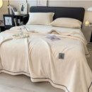 GobekUsa Cozy Striped Knitted Velvet Blanket