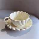GobekUsa Elegant Lace Ceramic Coffee Cup and Saucer Set for Home and Office