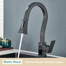 GobekUsa Black Brass Kitchen Faucet with Digital Temperature Display & Dual Water Sprayer